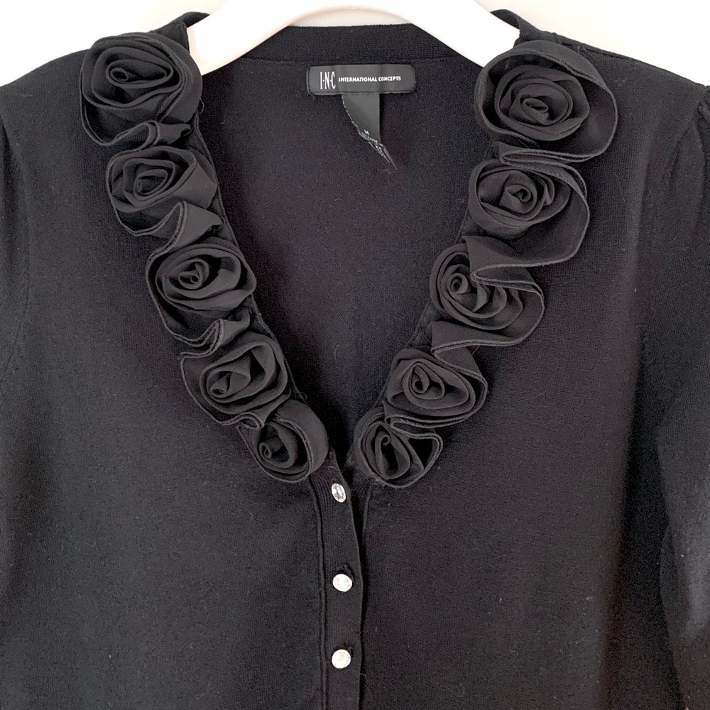 INC size M black sweater top - Picture 2 of 12